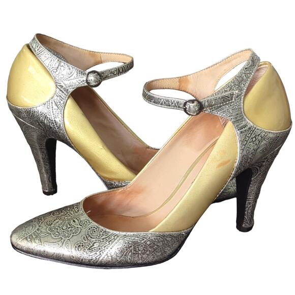Modern Vintage Shoes - Modern Vintage Heels Antique Steampunk Pumps Silver Paisley Women's EU 38.5